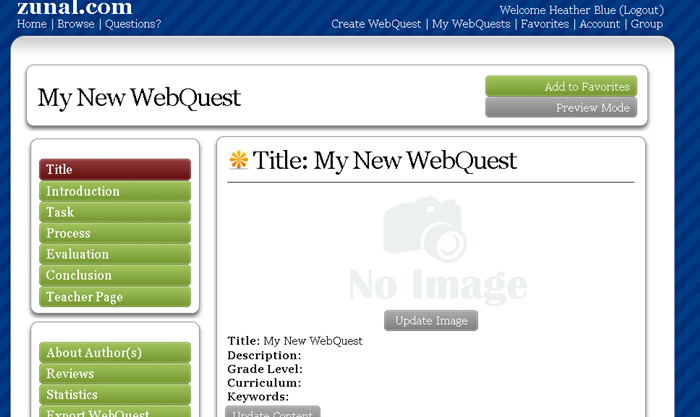 Your New WebQuest